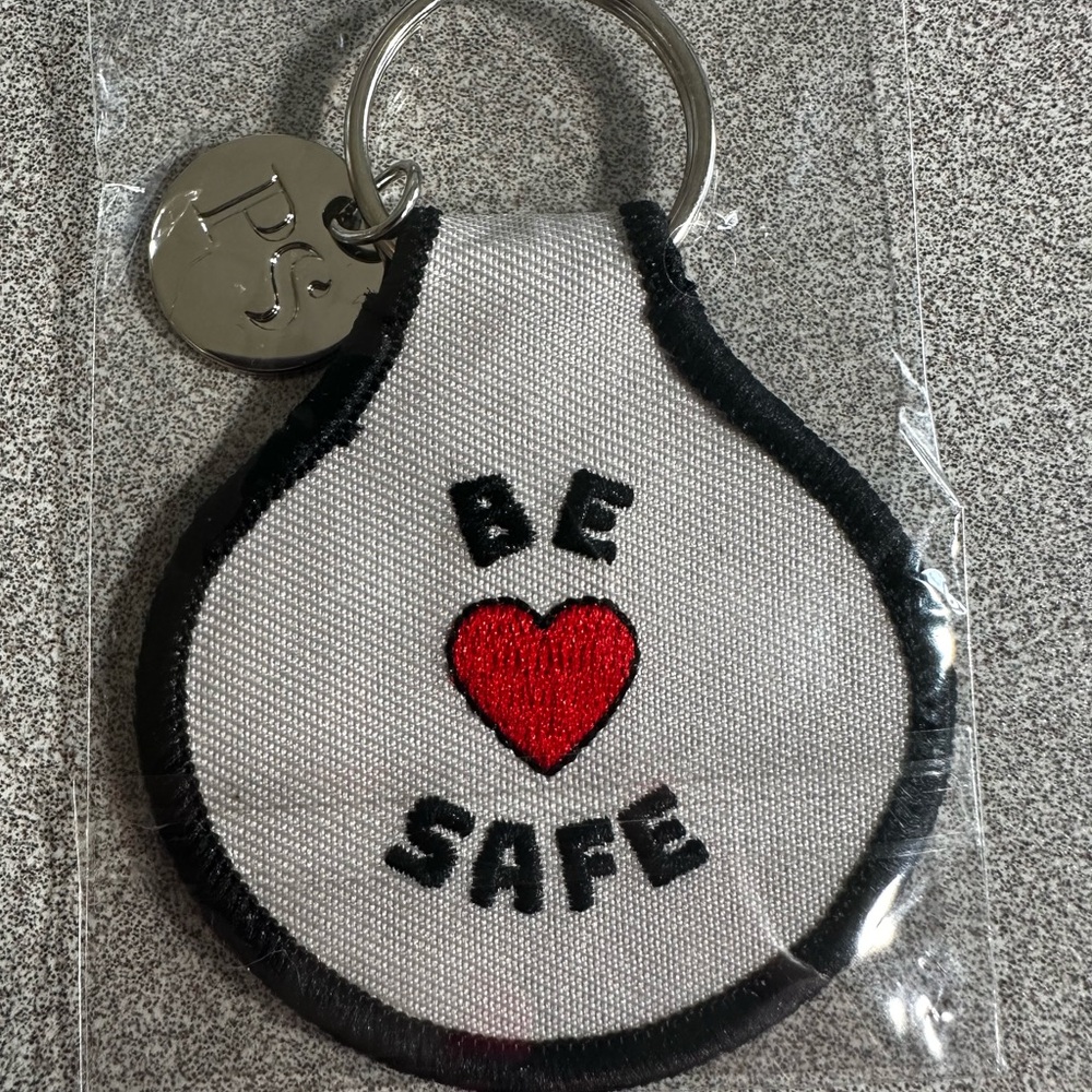 Pretty Simple Boutique Be Safe Keychain with Heart Design